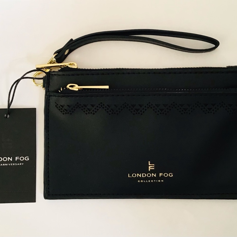NWT London Fog Black Wristlet